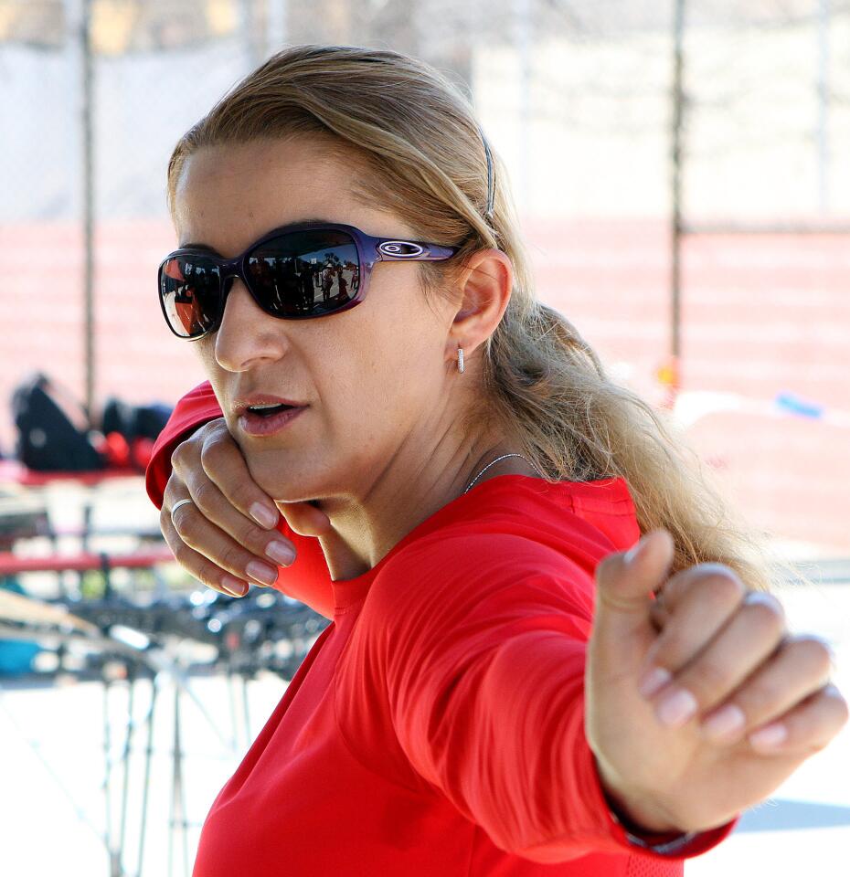 Photo Gallery: Olympic archer Khatuna Lorig visits to help Glendale High School archery team