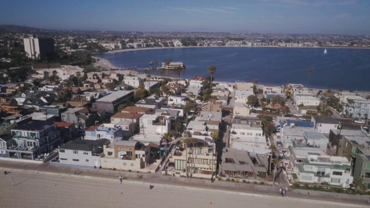 Mission Beach, a magnet for vacation rentals.