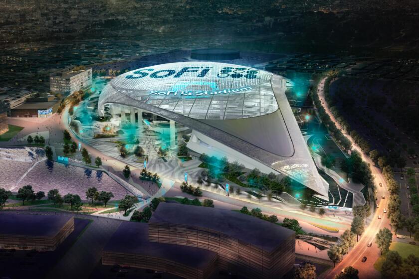 An artist's rendering of SoFi Stadium.