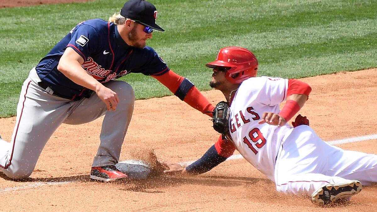 Cobb, Gosselin put Angels past Twins 7-1 in doubleheader