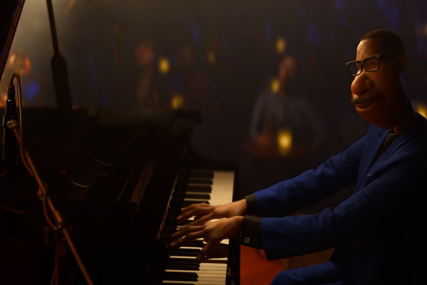 In Disney and Pixar's "Soul," Joe Gardner (voice of Jamie Foxx) is a middle-school band teacher whose true passion is playing jazz. When he gets lost in his music, he goes into "the zone," an immersive state that causes the rest of the world to literally melt away. Globally renowned musician Jon Batiste will be writing original jazz music for the film, and Oscar®-winners Trent Reznor and Atticus Ross ("The Social Network"), from Nine Inch Nails, will compose an original score that will drift between the real and soul worlds. "Soul" opens in U.S. theaters on June 19, 2020. Credit: Disney/Pixar.