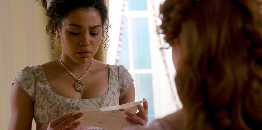 Marina Thompson (Ruby Parker) wears a miniature painting of her lover's eye as a necklace.