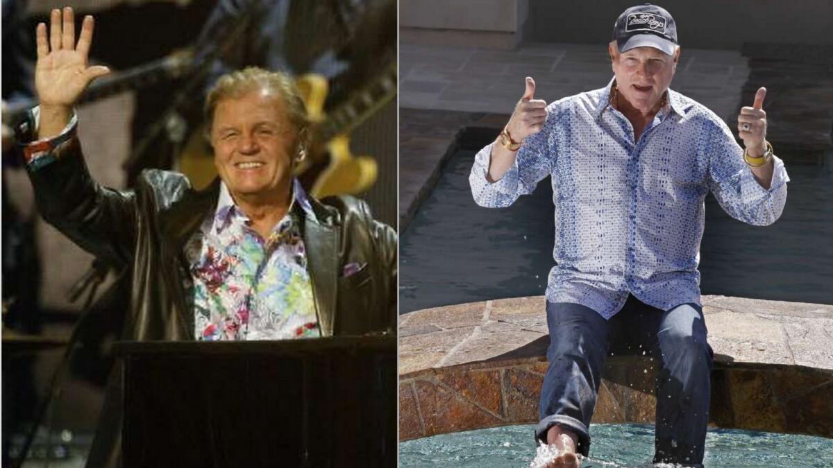 Bruce Johnston, left, and Mike Love, members of the Beach Boys, are to perform in Cancun, Mexico, with a five-piece backup band.