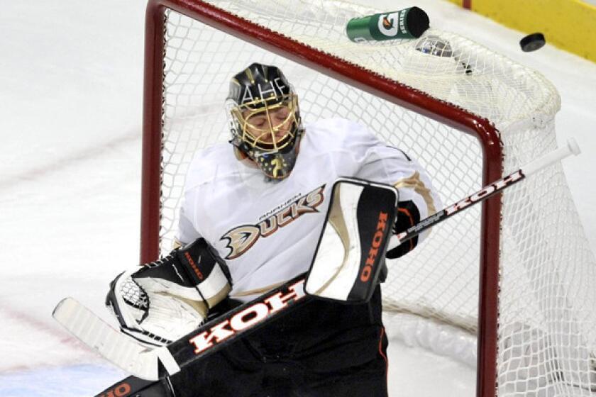 Ducks goalie Jonas Hiller was ruled out of Friday's game against the Dallas Stars.