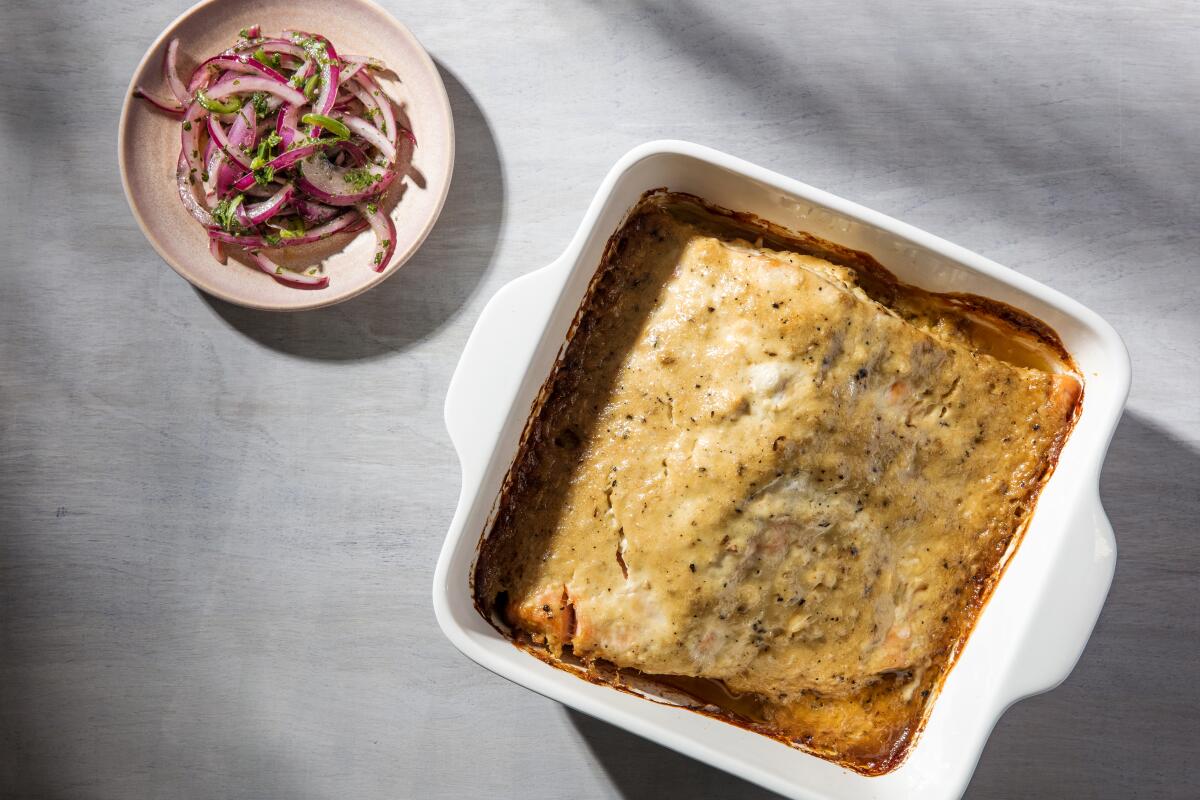 Slow-Roasted Salmon with Charred Garlic Aioli