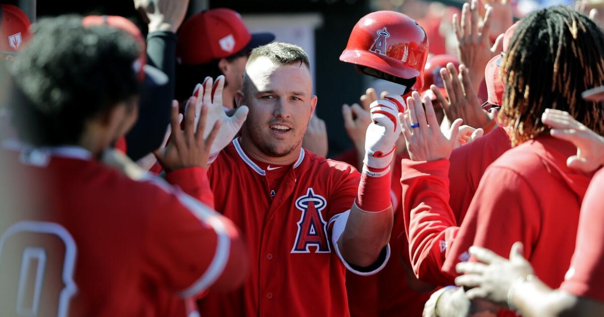 Los Angeles Angels center fielder Mike Trout (27) - The Beacon