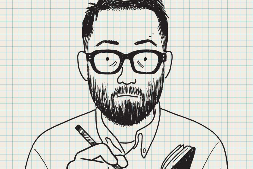 Self portrait of Adrian Tomine for his book "The Loneliness of the Long-Distance Cartoonist". Copyright Adrian Tomine, image courtesy Drawn & Quarterly.
