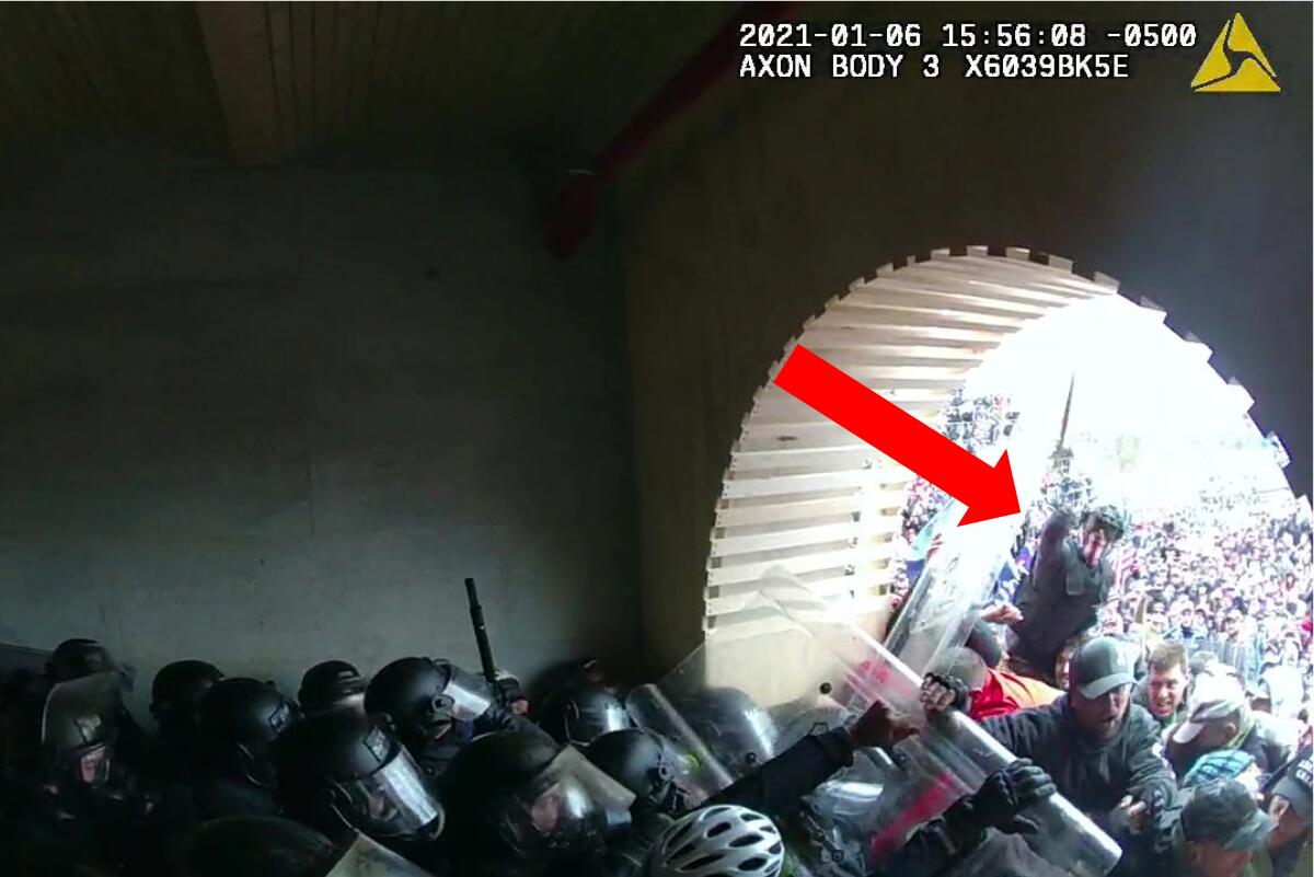 This image from video from the Justice Department contained in the sentencing