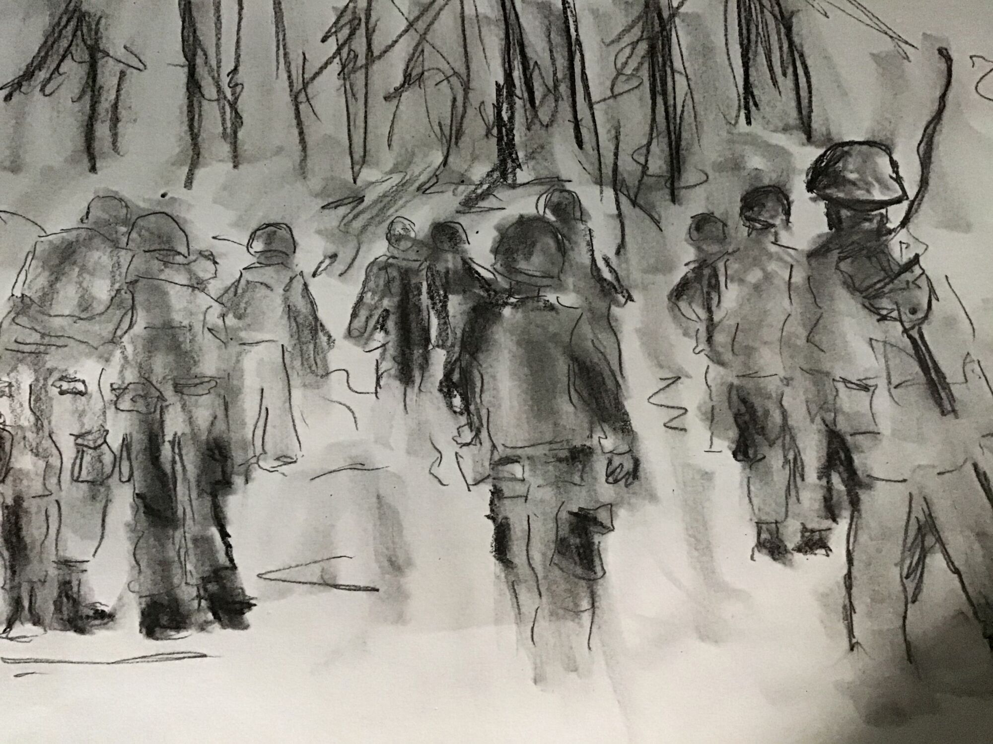 Al Andersonn sent this art work to Carter aned his Marine friends. Anderson and carter met in the Marines during the Vietnam War.Carter's unit attempted to take a hill in the battle of Khe Sanh. He was badly wounded and spent the next year in the hospital. The experience, Anderson said, left Carter scarred, but also defined the rest of his life..
