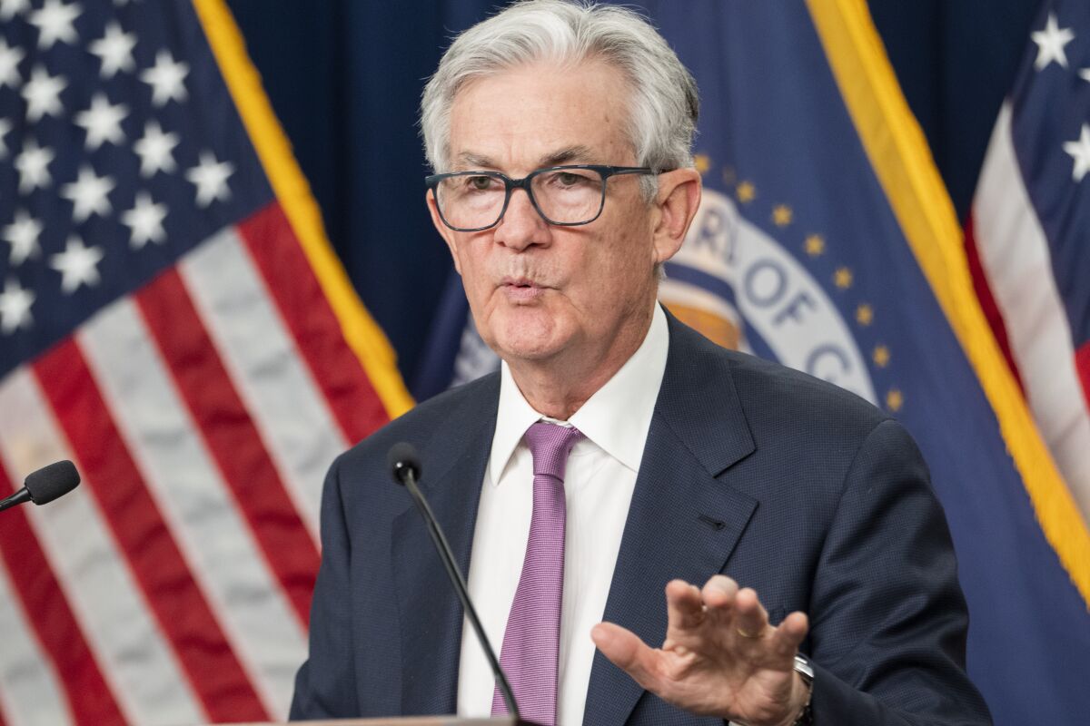 Federal Reserve Chair Jerome Powell speaks at a news conference
