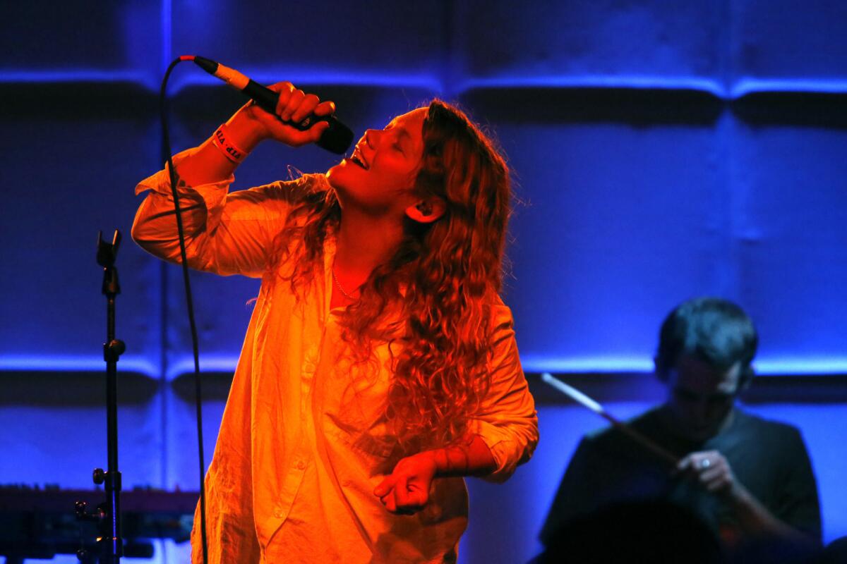British poet/rapper Kate Tempest performs at The Echo in Echo Park in Los Angeles on March 14, 2015. (Genaro Molina/Los Angeles Times)