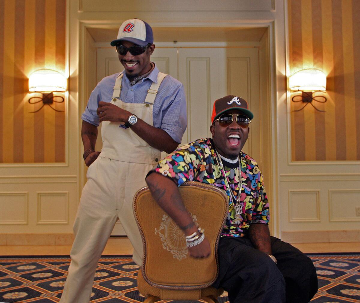 OutKast's Andre 3000, left, and Big Boi at the Four Seasons Hotel in Beverly Hills