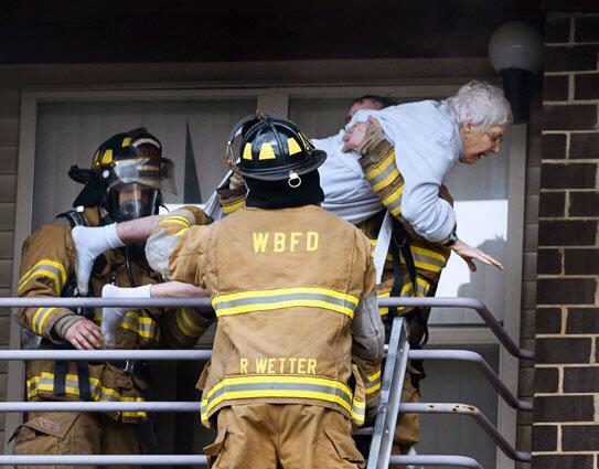 Rescues from senior citizen apartment fire in West Bloomfield Michigan