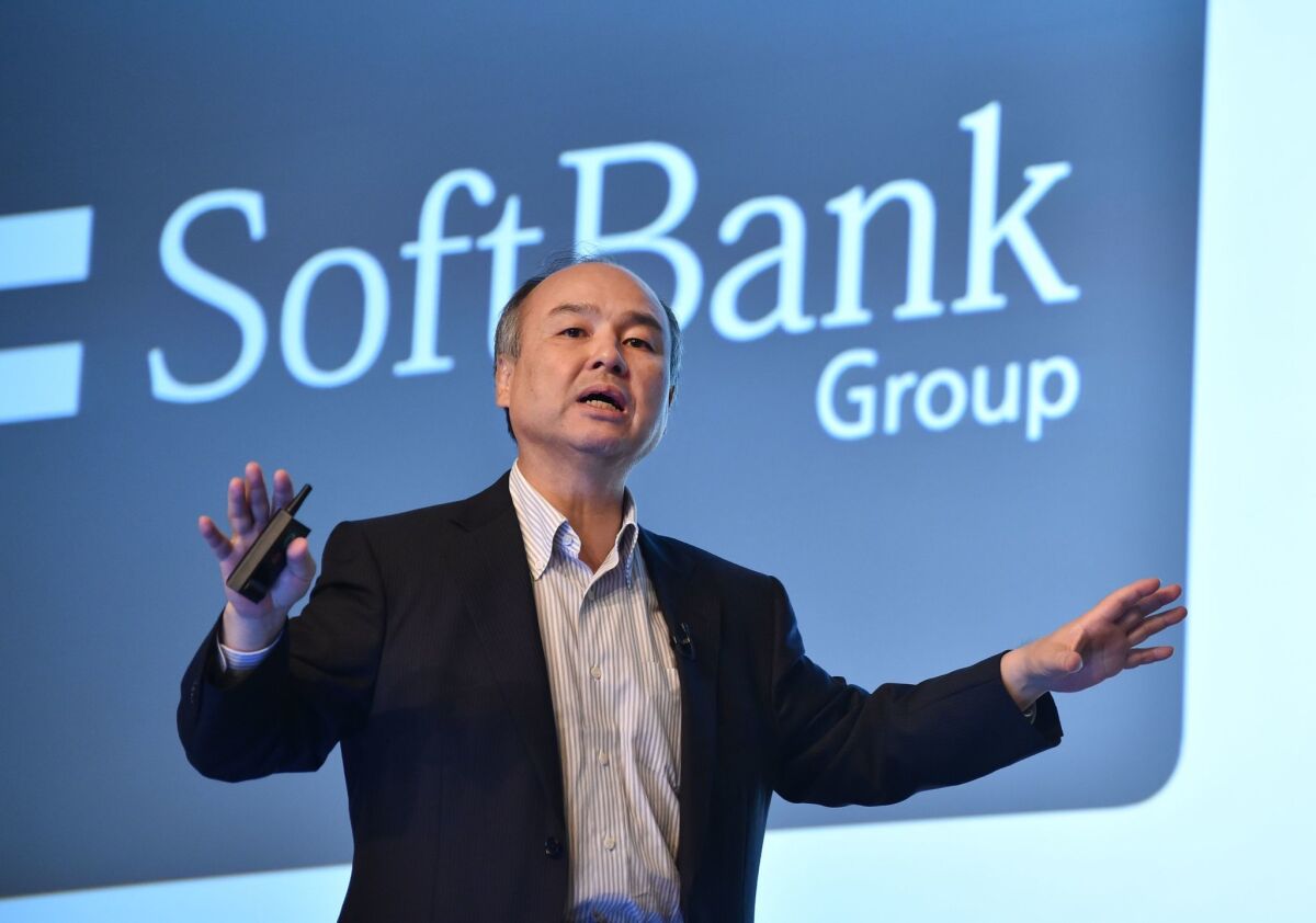 SoftBank's Masayoshi Son speaks during a news conference in Tokyo in July 2016.