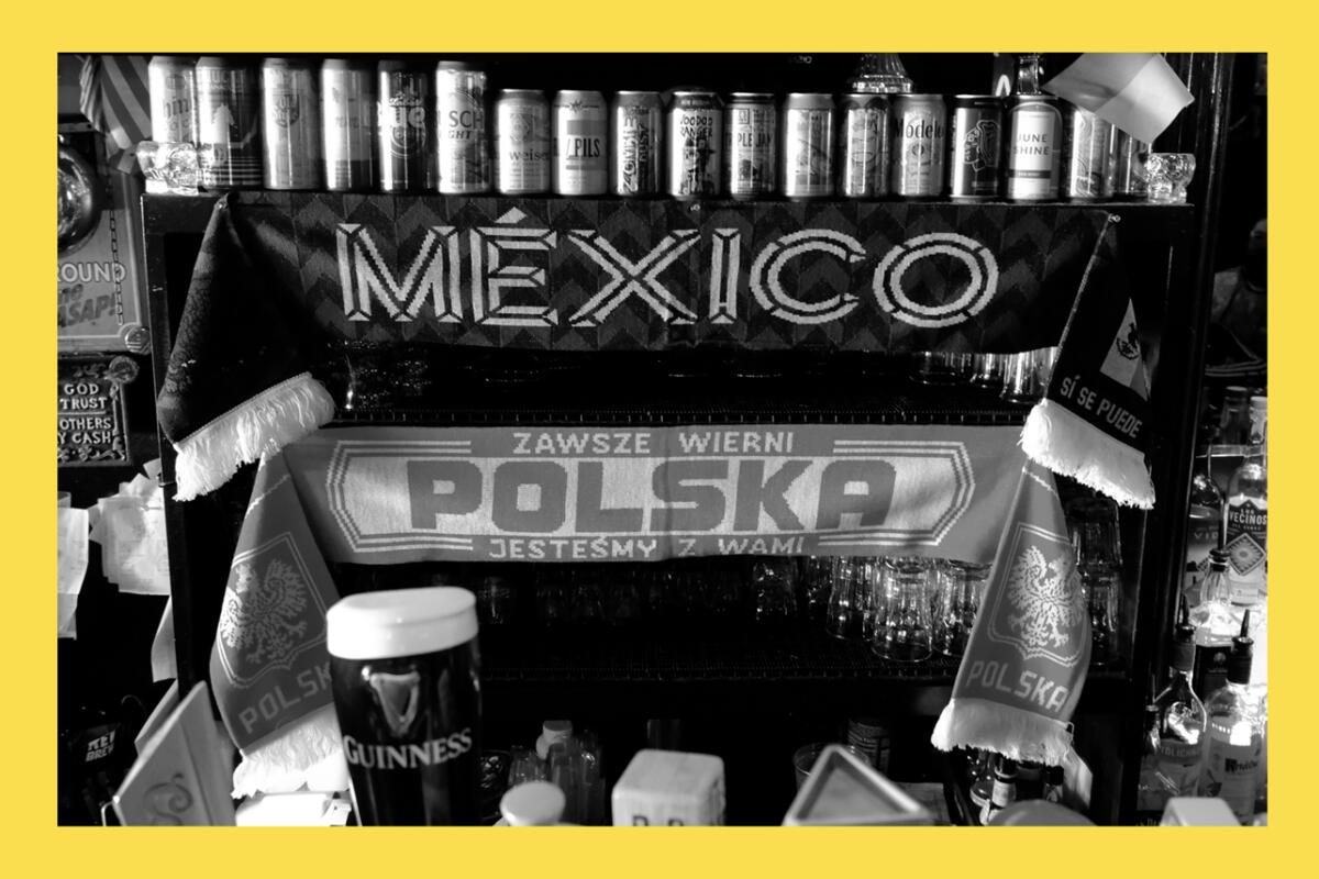 a mexico soccer scarf and "polska" soccer scarf