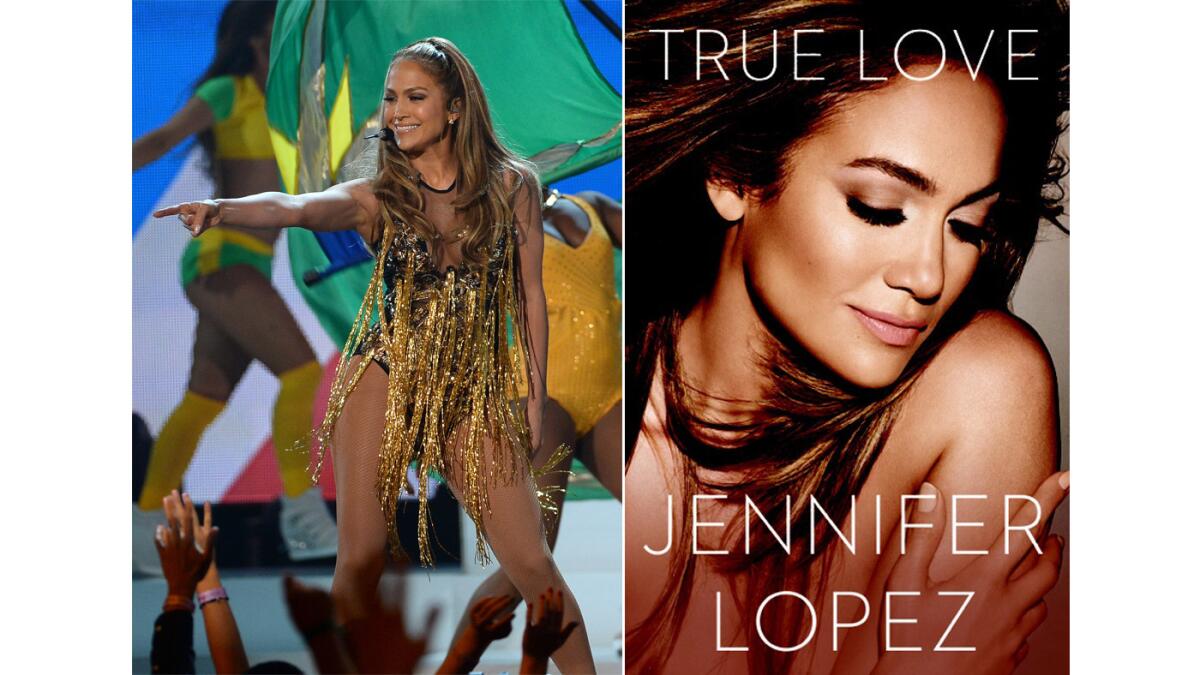 Jennifer Lopez will release a new book about the challenges of art and motherhood this October. Above, Lopez onstage during the 2014 Billboard Music Awards in Las Vegas and the cover of the upcoming book.