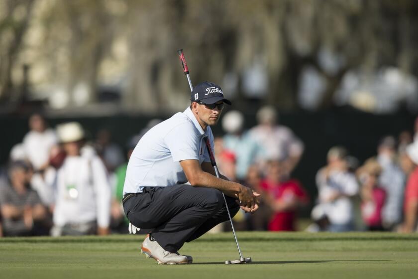 Adam Scott leads the Arnold Palmer Invitation by seven after shooting a four-under par 68 at Bay Hill in the second round of the tournament.
