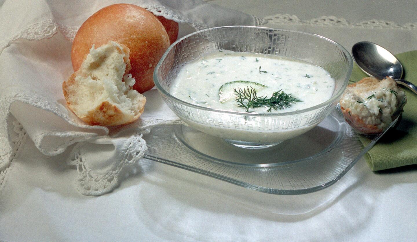 Chilled yogurt soup