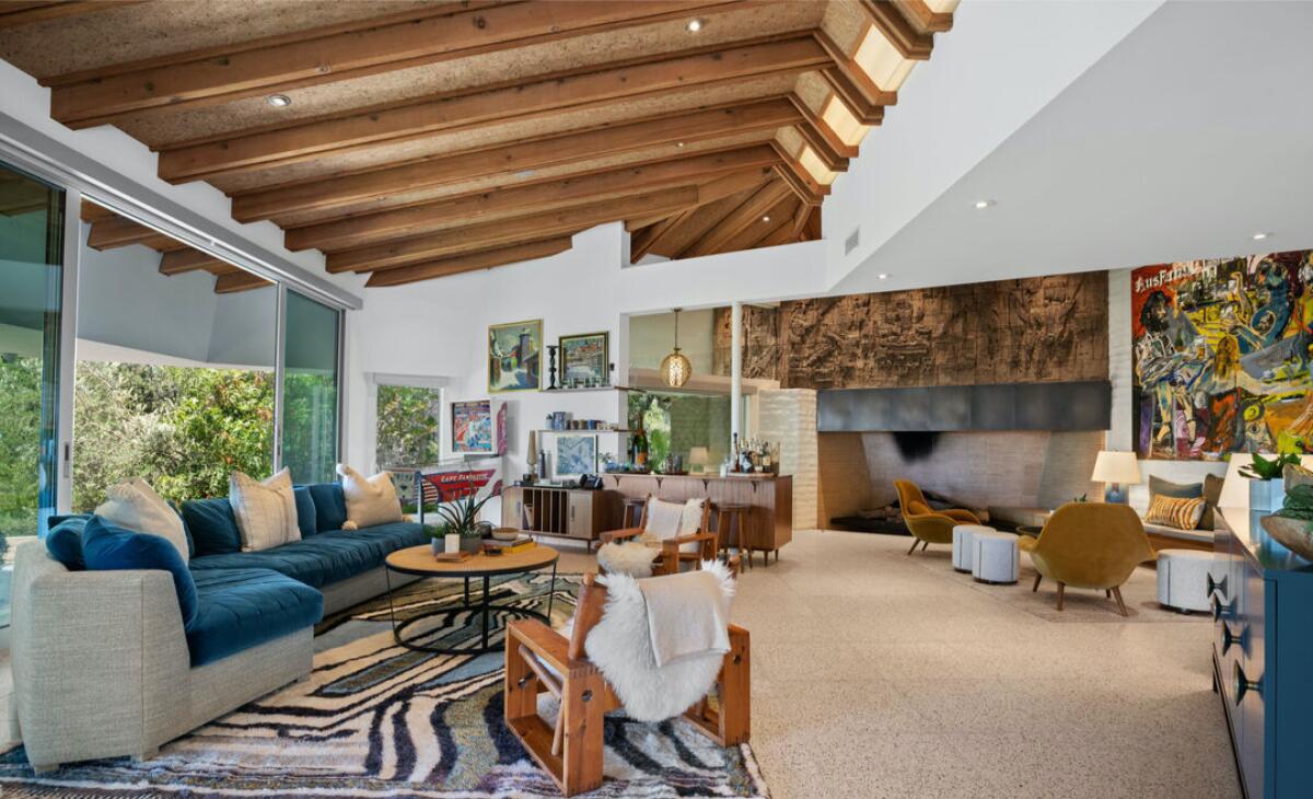 The living room of the Bel-Air Midcentury, which was built in 1971.
