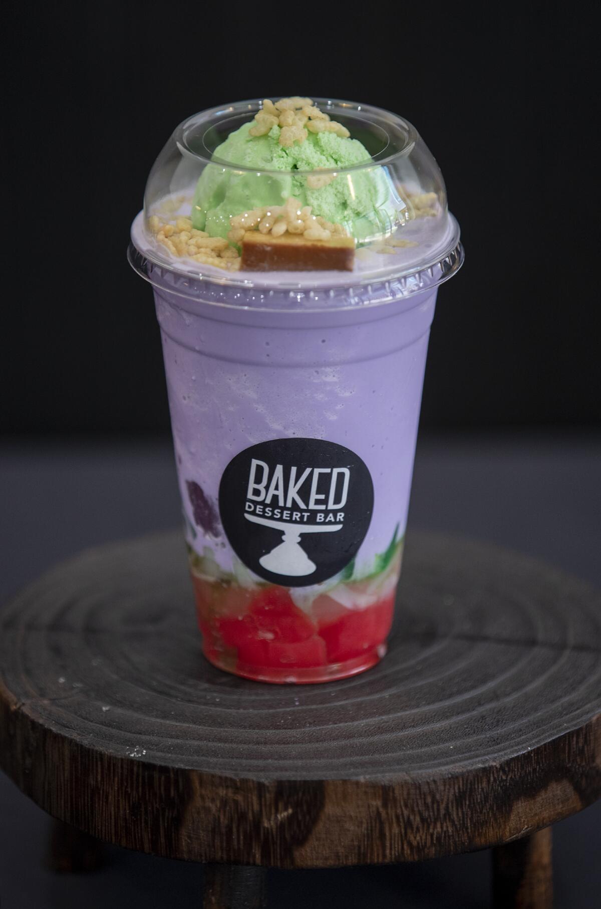 An Ube Halo Halo from the Baked Dessert Bar. 
