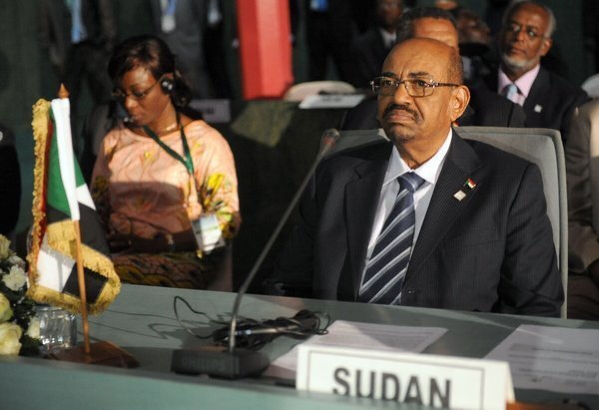 Sudanese President Omar Hassan Ahmed Bashir at the African Union Summit on Monday in Abuja, Nigeria.
