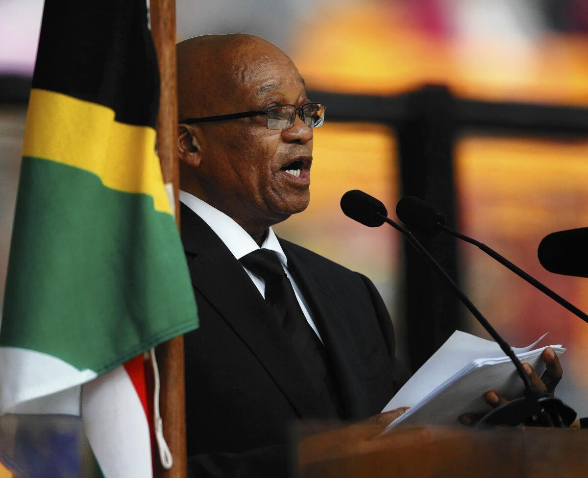 The booing of South African President Jacob Zuma during his speech at Nelson Mandela's memorial, in the presence of dozens of world leaders, “came as a bolt to all of us" in the African National Congress, a party spokesman said.
