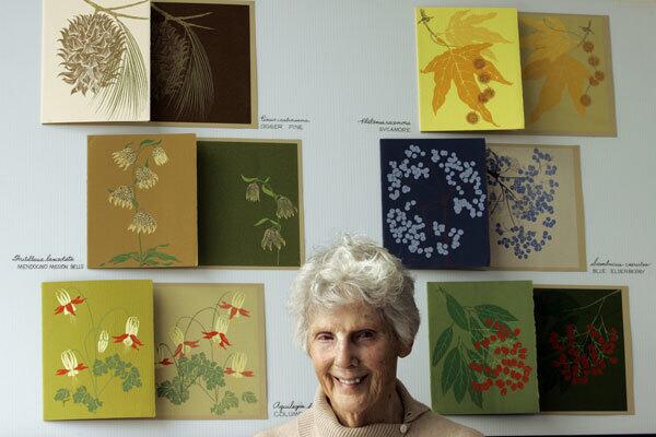 Gene Bauer with her work.