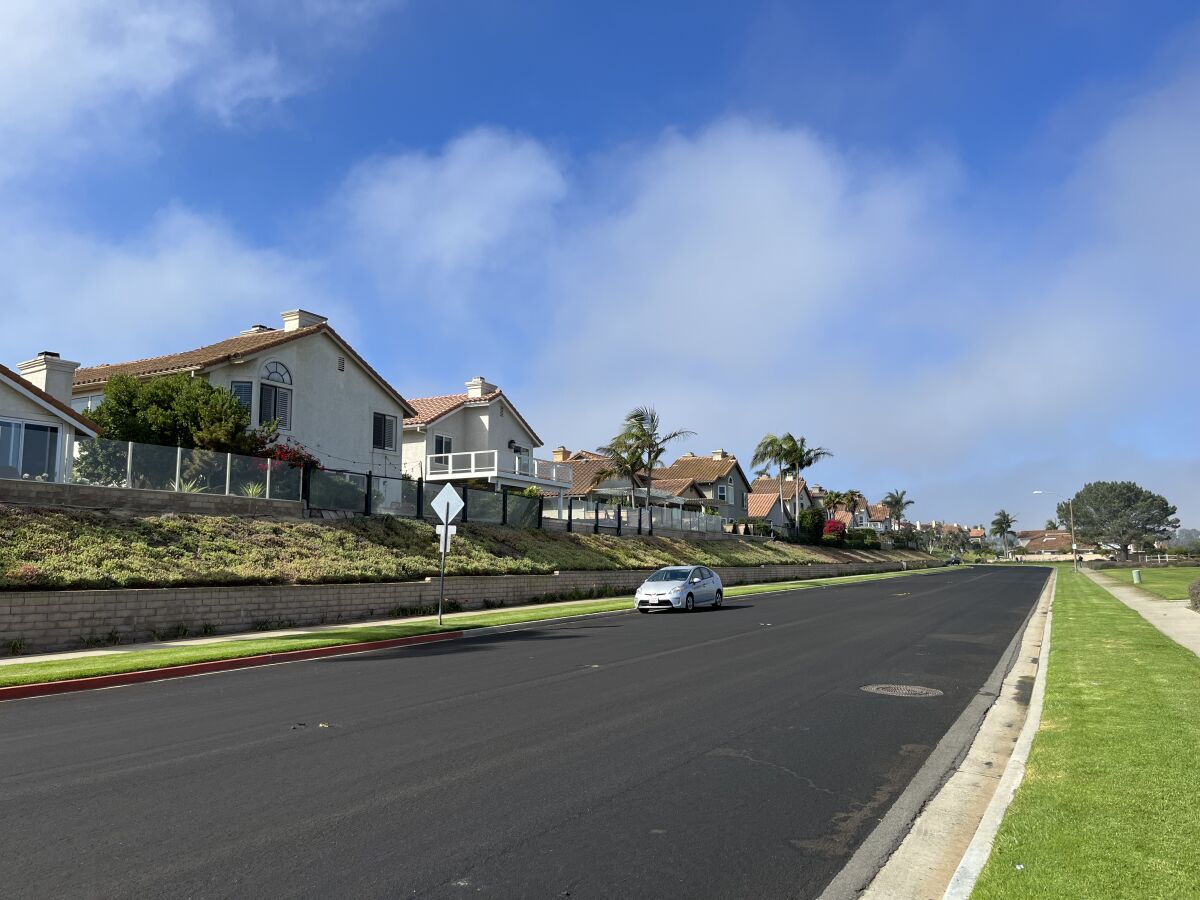 New bike lanes will be striped on both sides of the recently resurfaced High Bluff Drive.