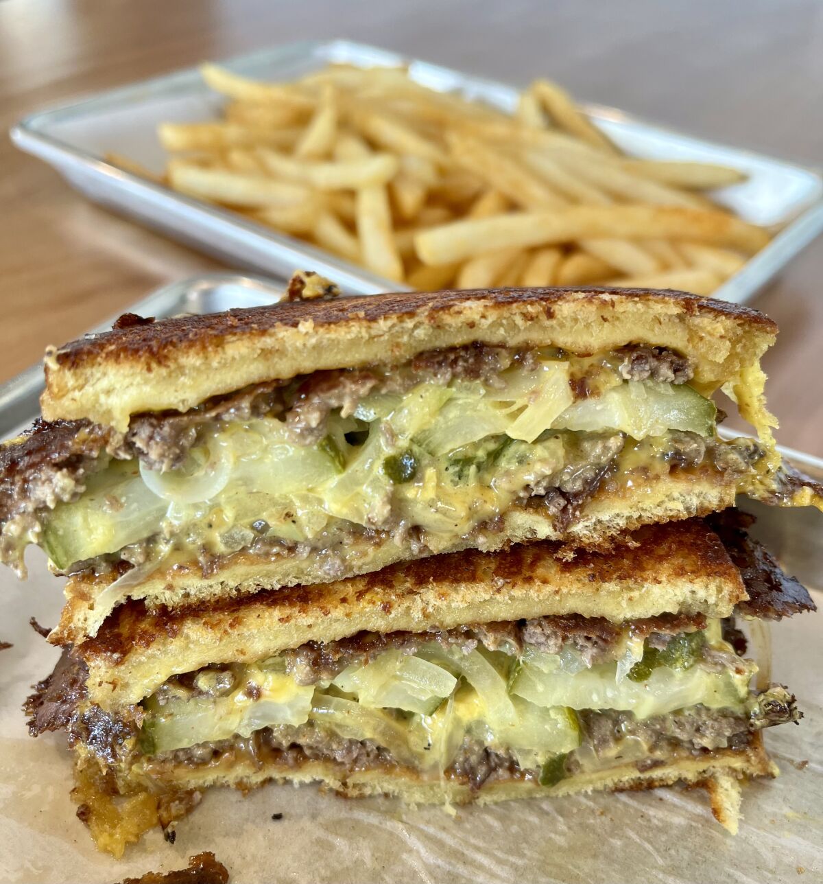 The Flattymelt is Hammer Burger’s take on a classic patty melt.