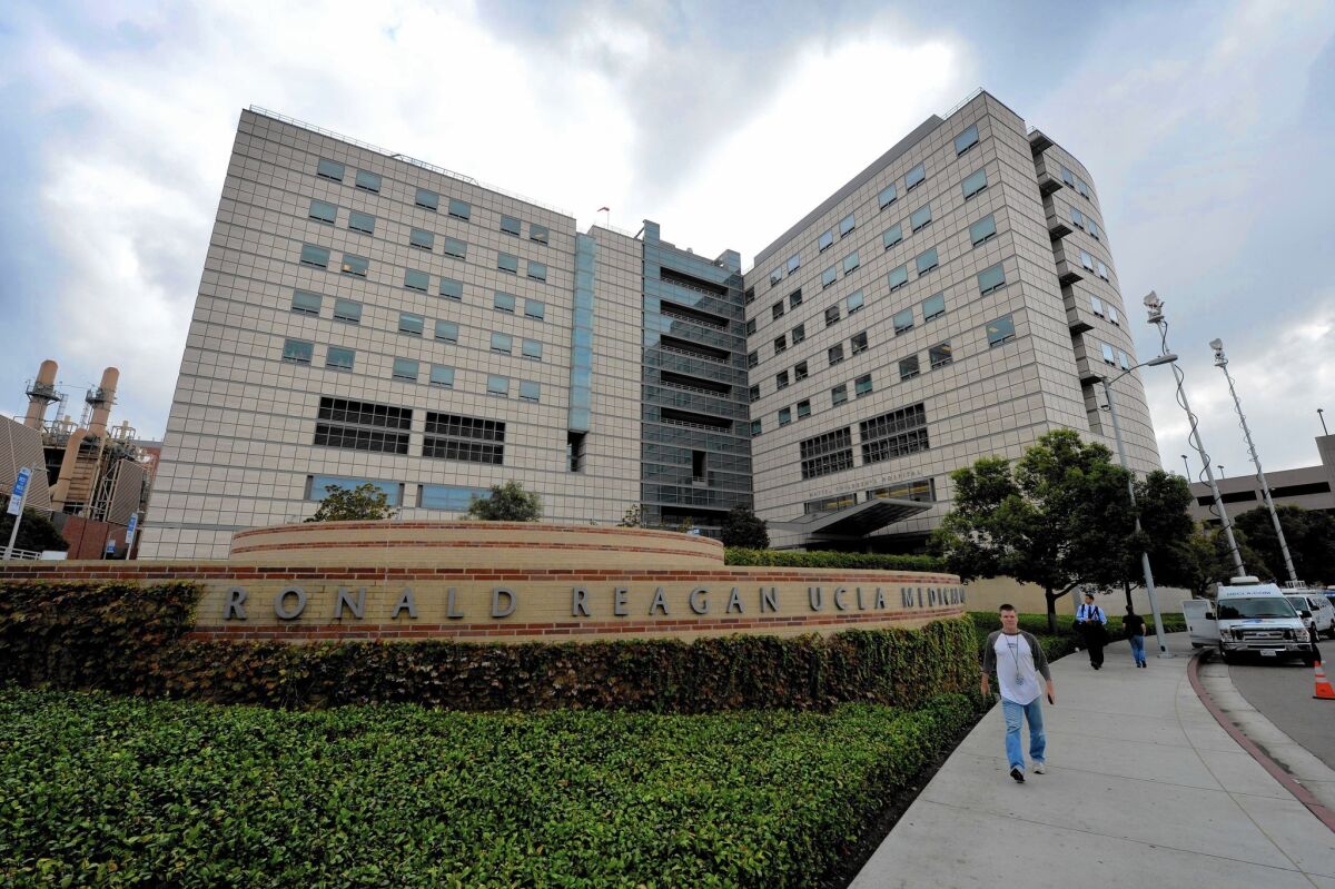 An anesthesiologist at Ronald Reagan UCLA Medical Center, above, was excluded from Medicare and other federal programs while working there, according to the U.S. Department of Health and Human Services.