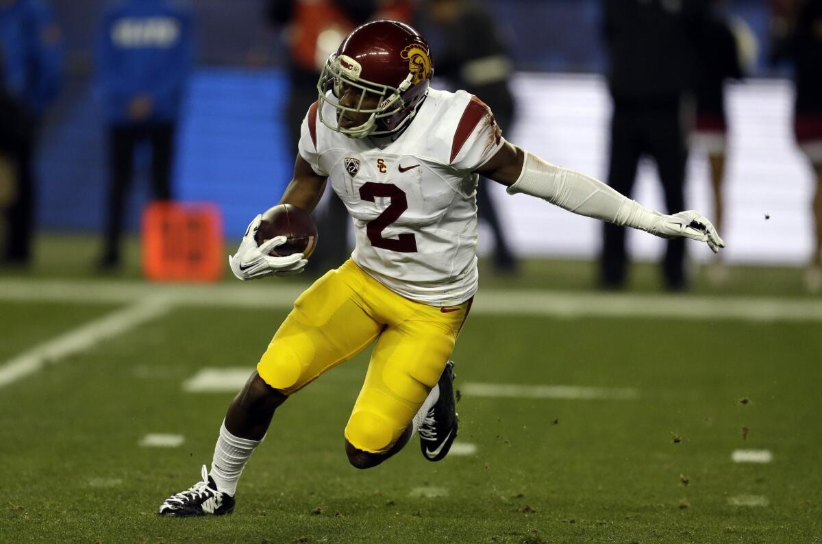 Adoree' Jackson aims to qualify for the 2016 Olympics in the long jump. Coach Clay Helton said Jackson would be excused from spring football to focus exclusively on track and field.