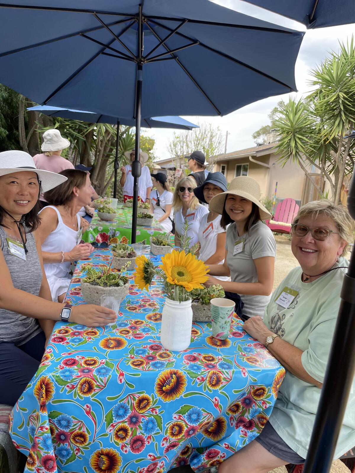 The Del Mar Mesa Garden Club created hypertufa succulents at their recent gathering.