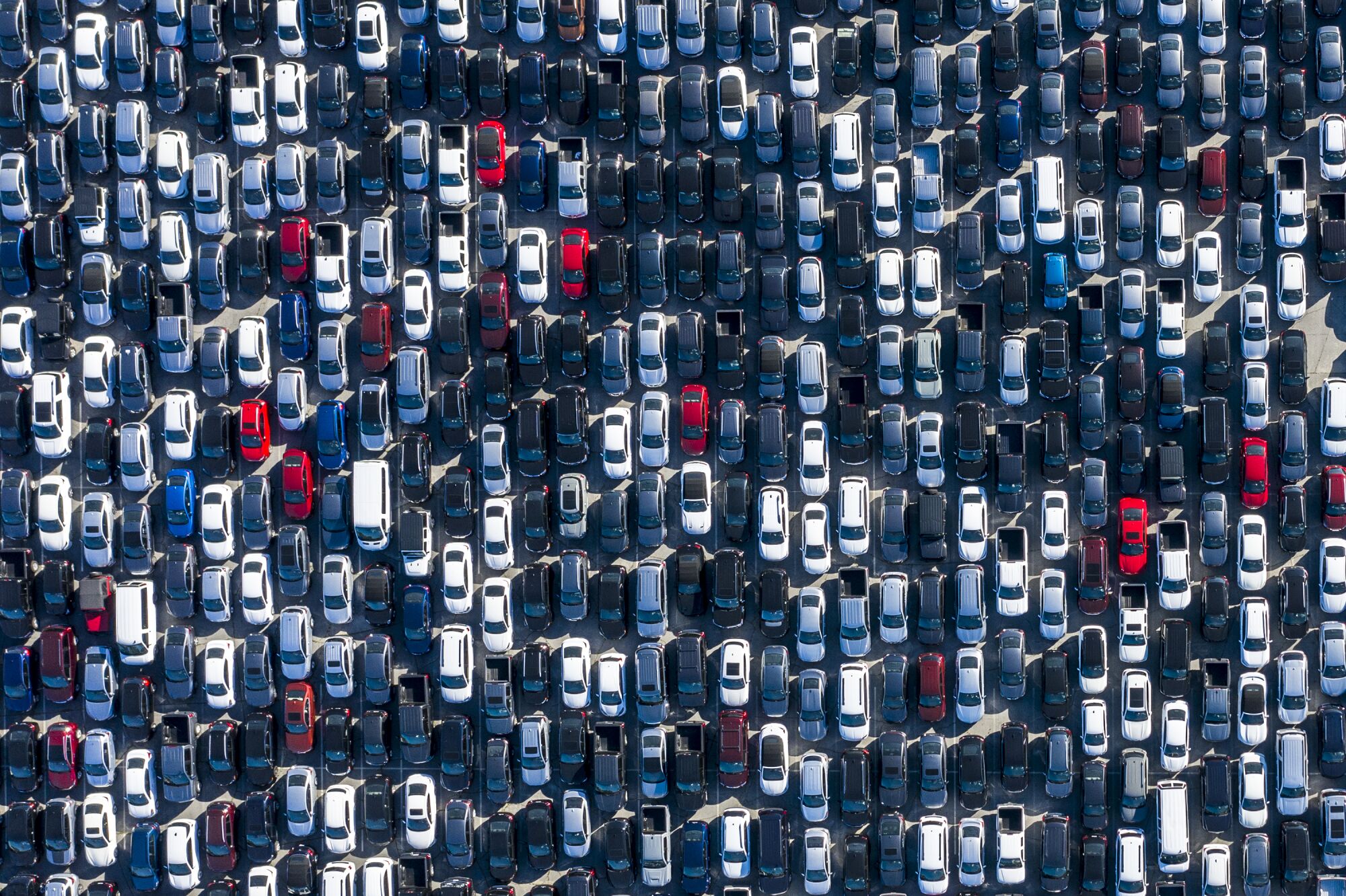  Thousands of rental cars are stored at Dodger Stadium