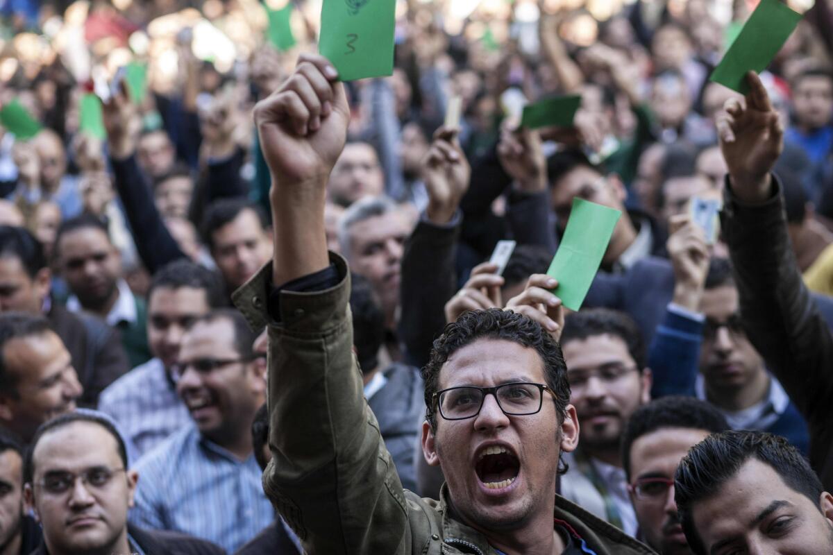 Thousands of doctors protest Friday against police in Cairo in response to allegations that police assaulted two physicians.