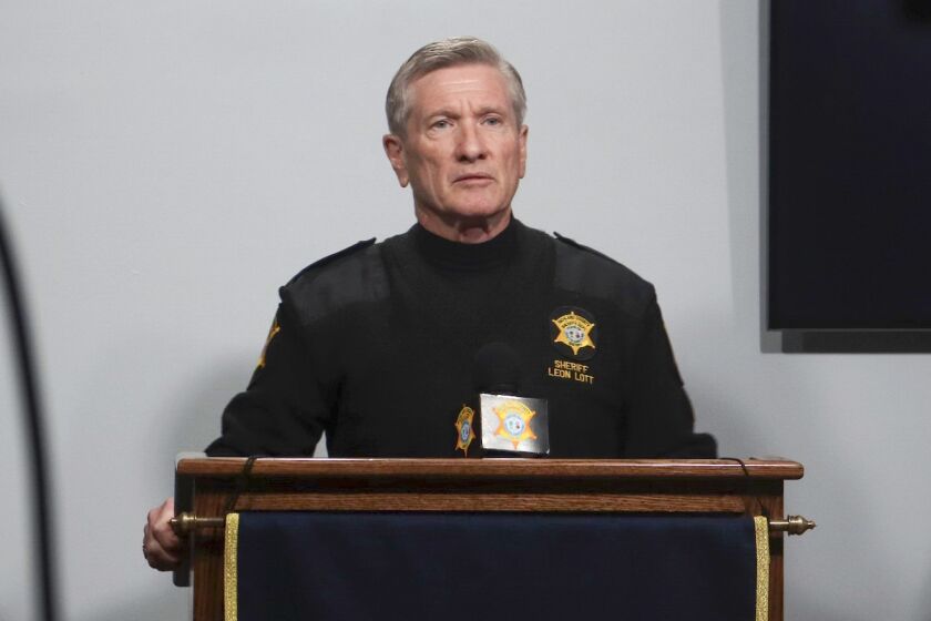 Richland County Sheriff Leon Lott shares updates on a local jail detainee's death in Columbia, S.C., on Friday, Feb. 3, 2023. Five murder charges stemming from a detainee’s recent death have added to mounting concerns over the conditions at a jail in South Carolina’s capital city. (AP Photo/James Pollard)