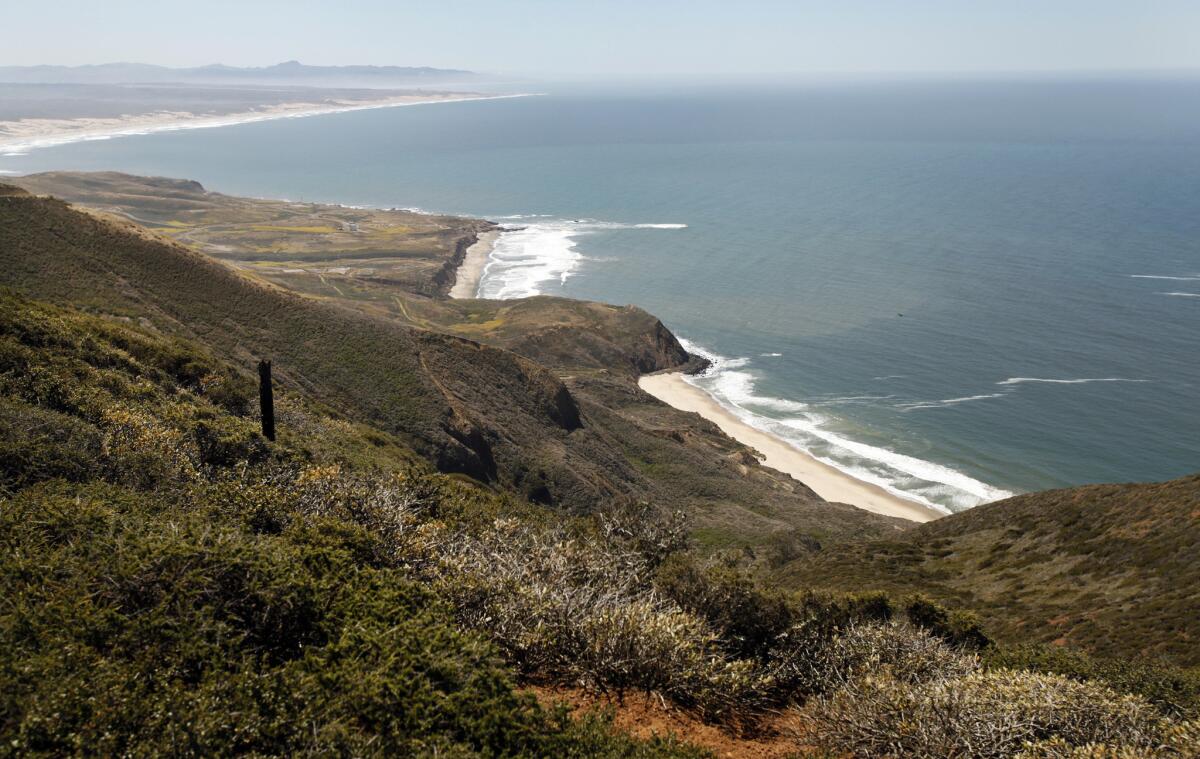 The view from a ridge on the northern border of Vandenberg Air Force Base near Lompoc, Calif.