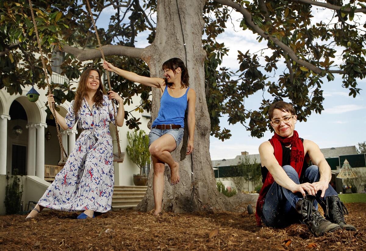 Petra, left, Tanya and Rachel Haden are the Haden Triplets. The daughters of the late jazz bassist Charlie Haden joined with Ry Cooder to produce an album of roots music.