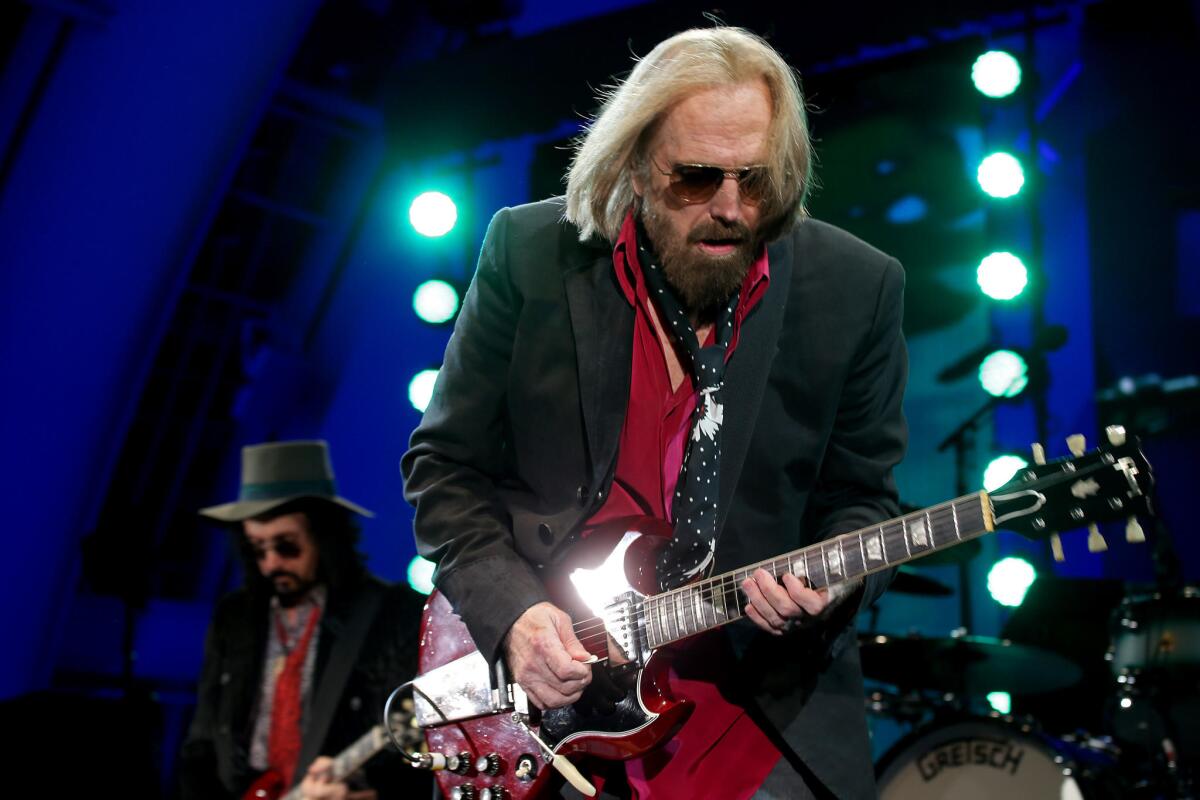 Tom Petty performs with the Heartbreakers at the Hollywood Bowl on Sept. 21, 2017.