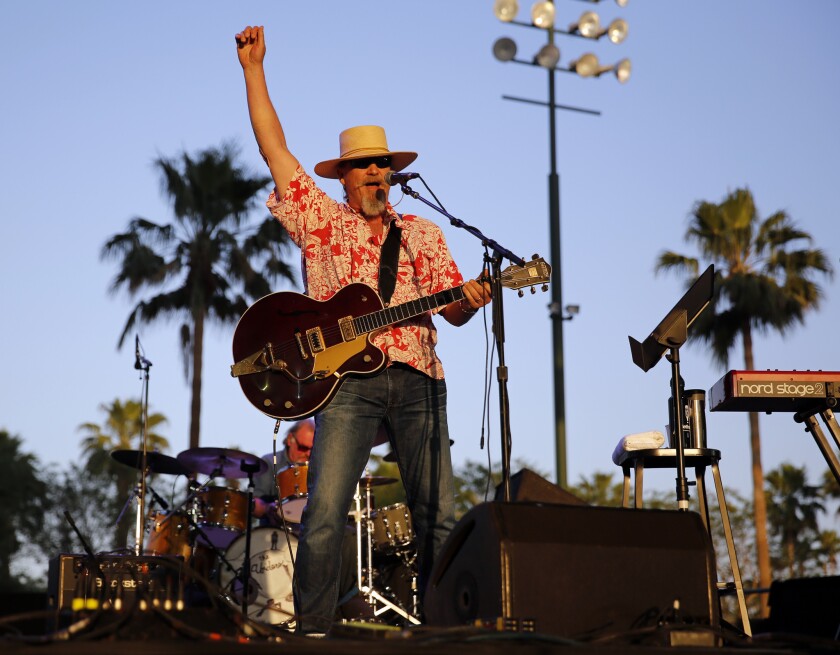 Jeff Bridges performs with his band, the Abiders, during the 2013 Stagecoach Festival.