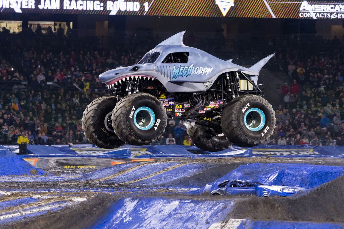 Megalodon is a monster truck shaped like a shark