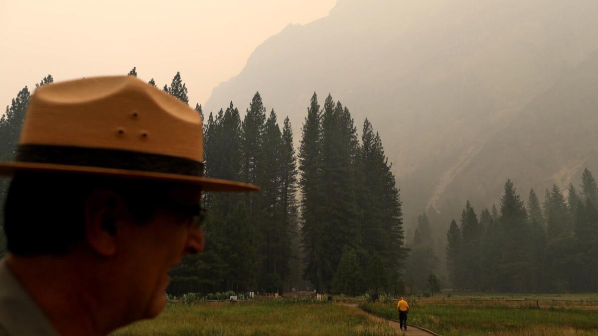Scott Gediman, public affairs officer at Yosemite National Park, at smoky Stoneman Meadow in Yosemite Valley.