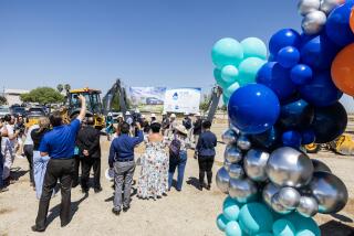PALMDALE, CA - JUNE 20: Palmdale Water District and Capture6, a provider of water positive carbon removal, hosted a groundbreaking ceremony for Pure Water Antelope Valley's advanced water purification demonstration facility in Palmdale, CA on Thursday, June 20, 2024. "Project Monarch" will demonstrate proven technologies for recycling wastewater into drinking water while using Capture6's first-of-its-kind technology to capture carbon dioxide directly from the air. The 50-year project, at full scale, will produce 4.5 million gallons of purified water daily, enough to serve more than 14,500 homes annually. (Myung J. Chun / Los Angeles Times)