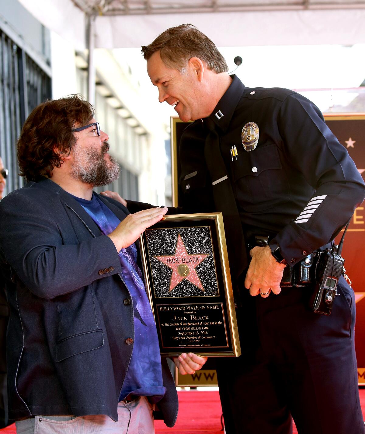  Jack Black and LAPD Capt of the Hollywood division, Cory Palka
