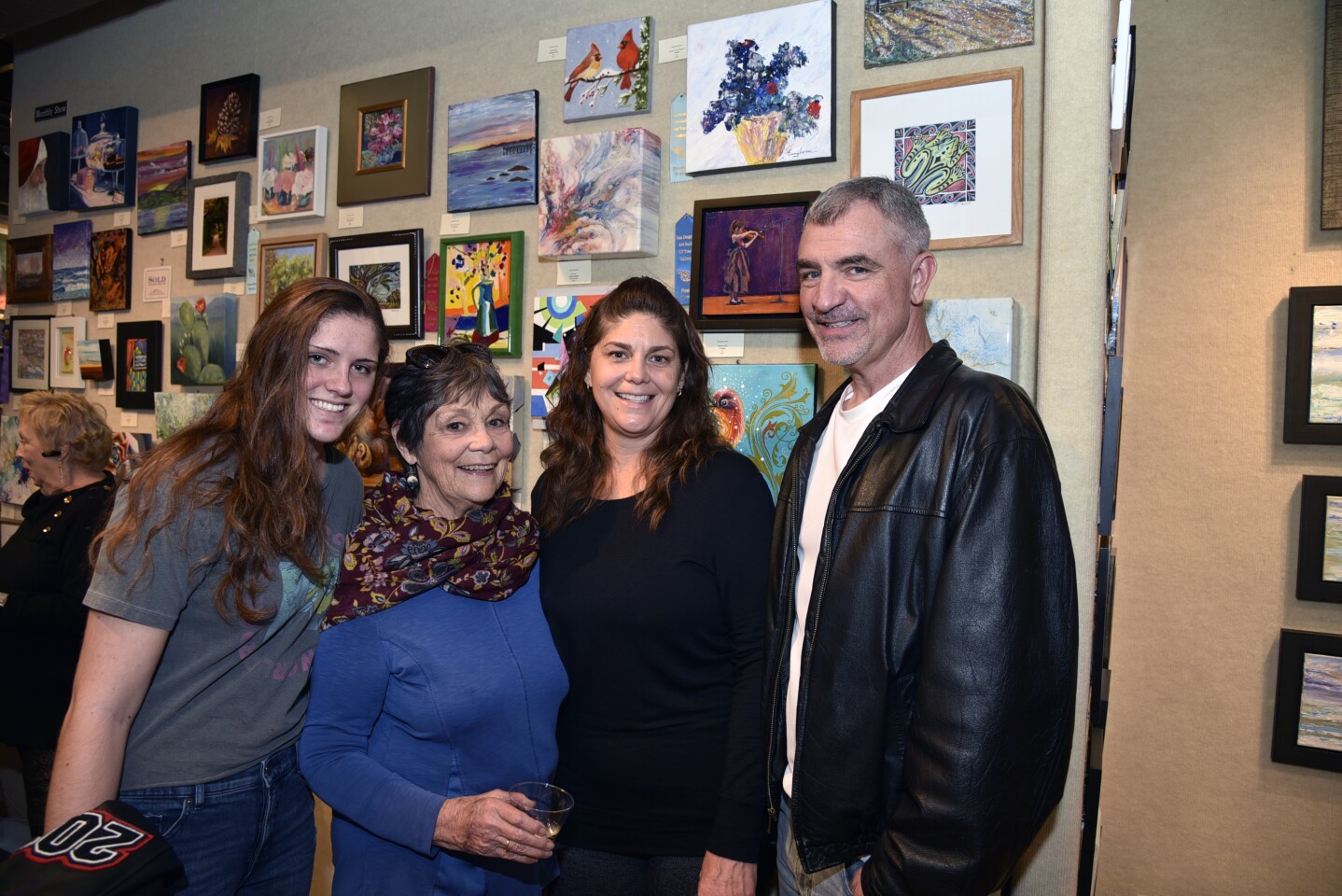 Sydney Ely, Small Art Show Honorable Mention artist Barbara Bingham, Jennifer and Kevin Ely