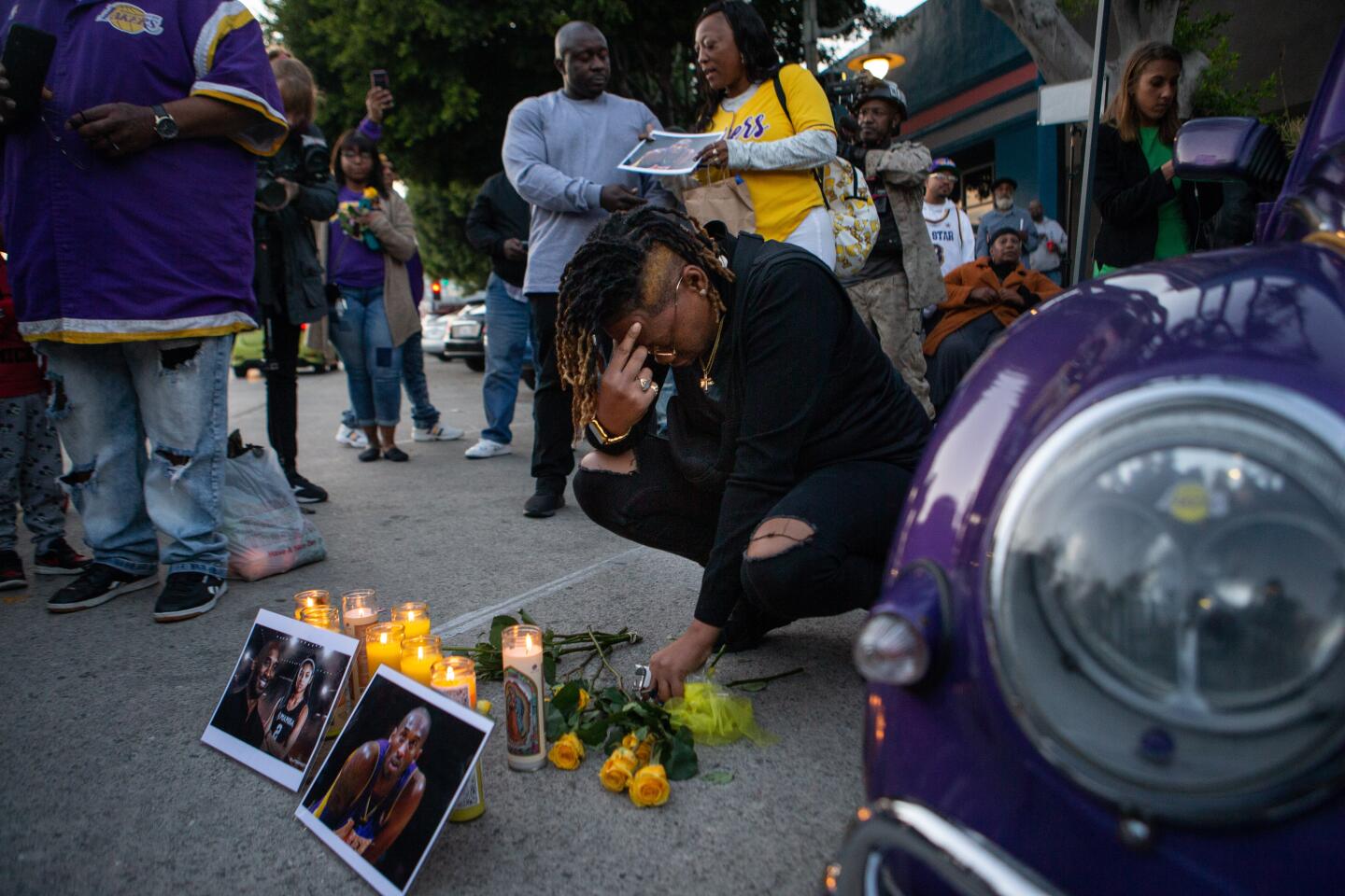 Vigil for Kobe Bryant in Leimert Park