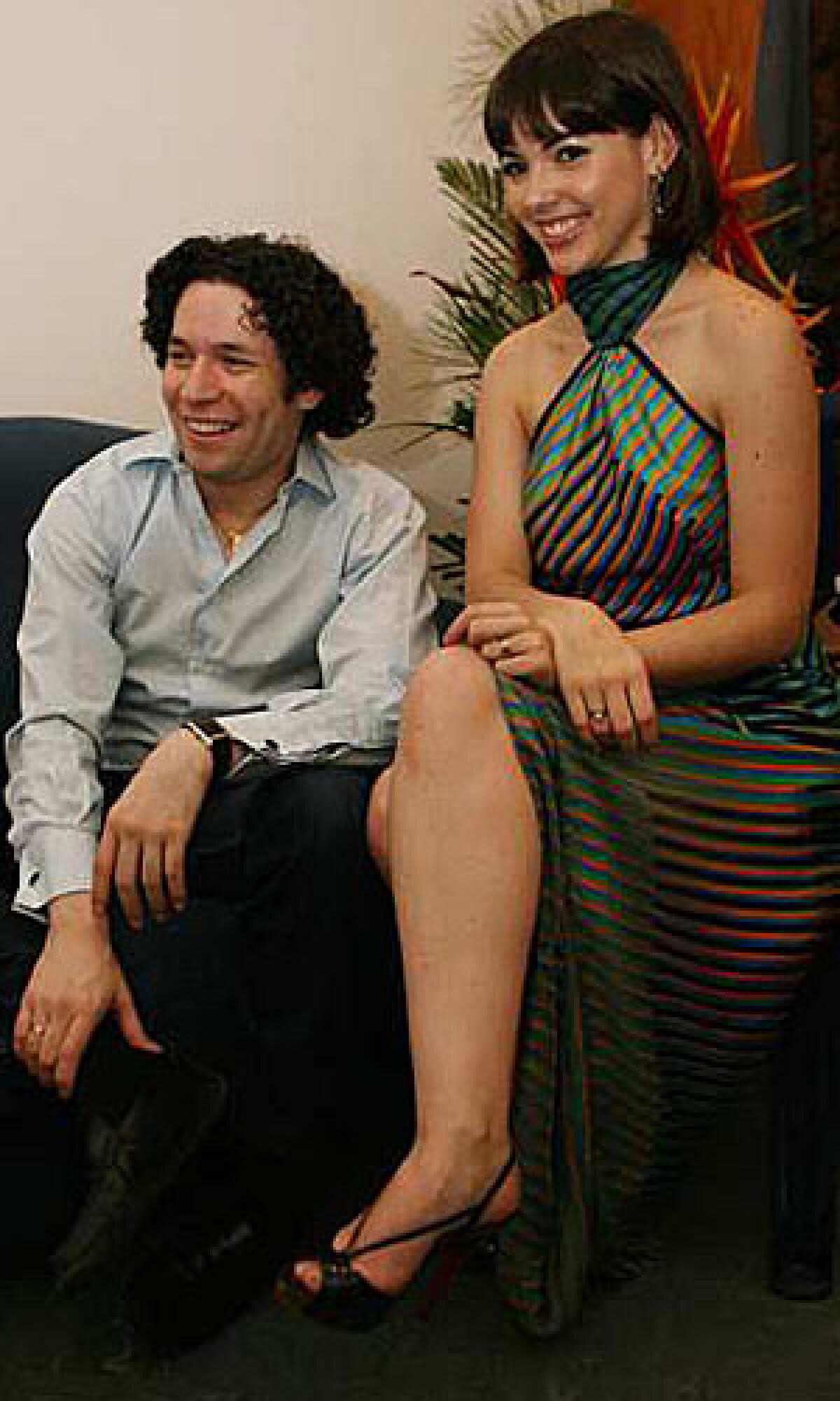 Gustavo Dudamel and wife Eloisa Dudamel during Los Angeles
