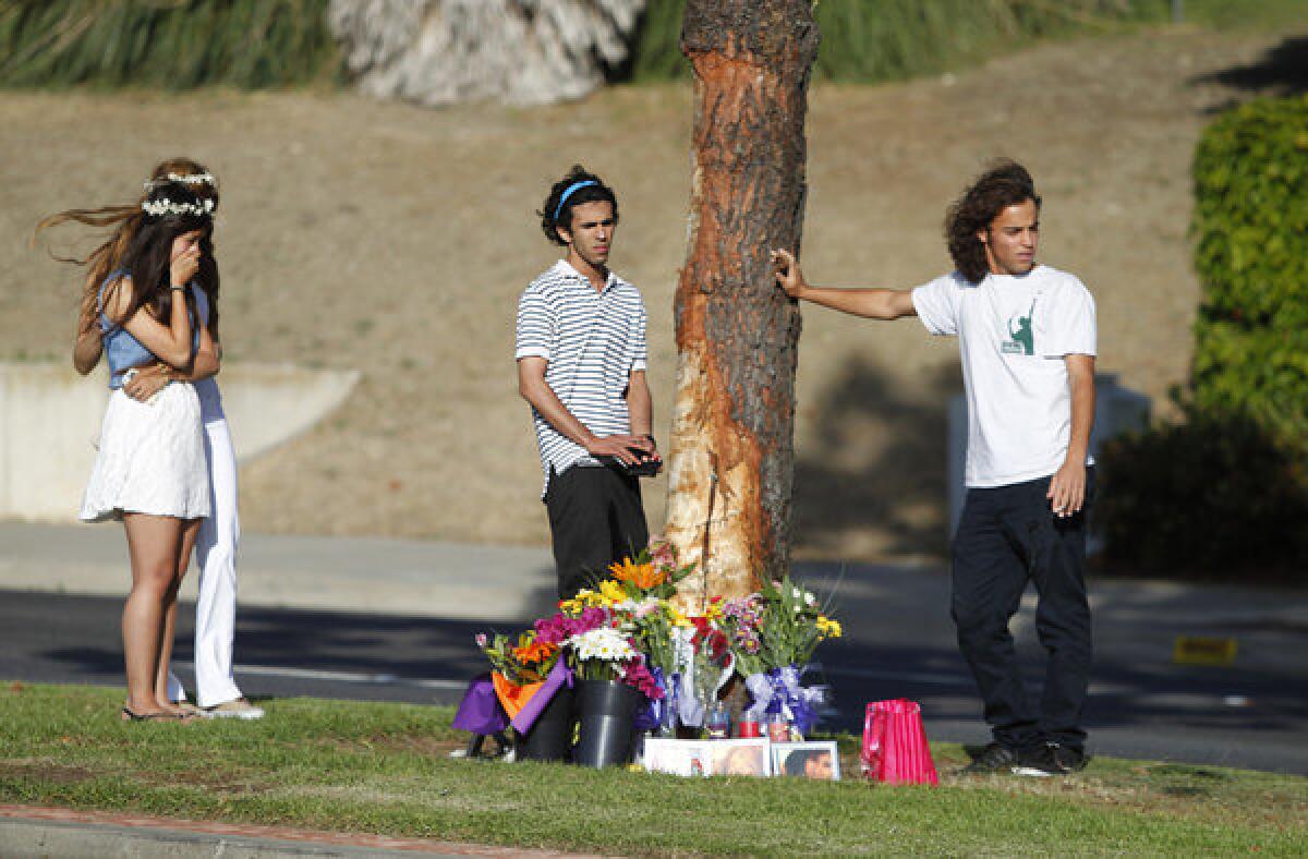 Irvine High School students mourn the death of five teens killed in a Memorial Day accident.