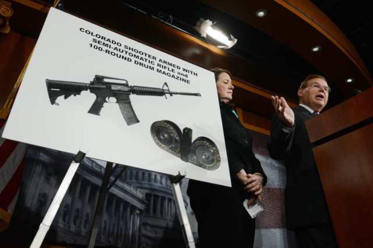 Sen. Robert Menendez (D-N.J.) and Rep. Diana DeGette (D-Colo.) spoke about gun laws this week.