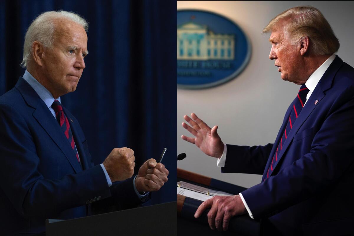 President Biden, left, and former President Trump. 