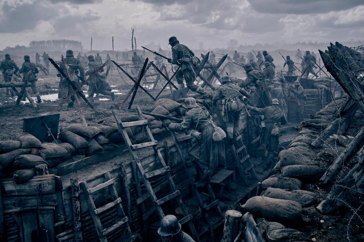 Soldiers in a battlefield.